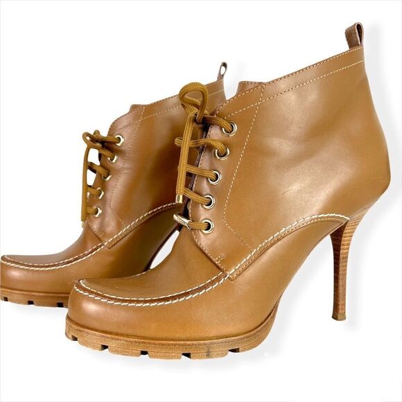 Dior leather lace up ankle boots size 7